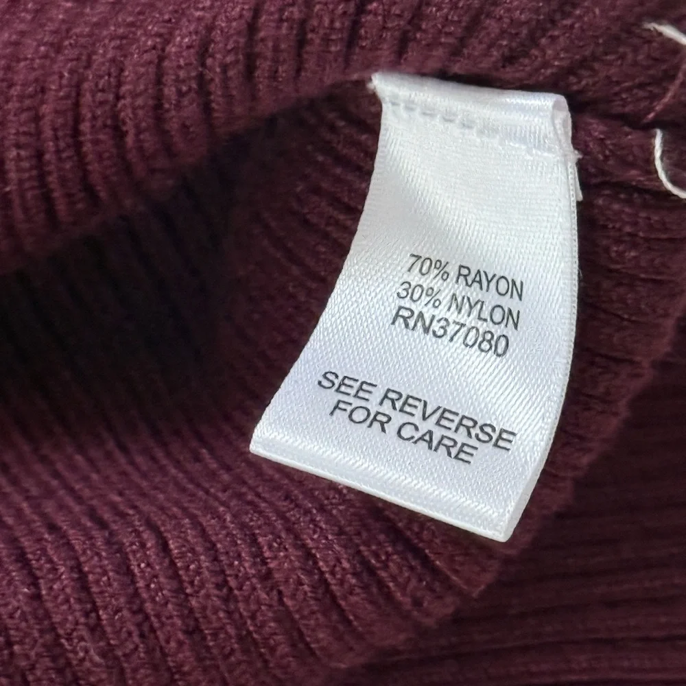 Cato Deep Burgundy Ribbed Boatneck Sweater - Picture 5 of 6